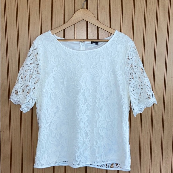 Adrianna Papell Tops - NWOT Adrianna Pappell white lace blouse